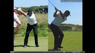 Jon Rahm golf swing  Long Iron faceon amp downtheline July 2017 [upl. by Kola]