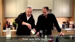 aerolatte  milk frother makes three layer caffè latte macchiato [upl. by Eilac]