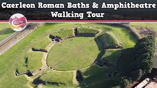 CAERLEON ROMAN BATHS amp AMPHITHEATRE WALES  Walking Tour  Pinned on Places [upl. by Lingwood]