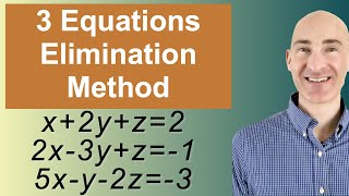 Solving Systems of 3 Equations Elimination [upl. by Sholem]