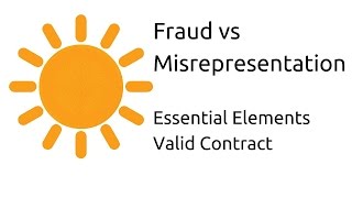 Fraud vs Misrepresentation  Other Essential Elements of a Valid Contract  CA CPT  CS amp CMA [upl. by Neelyt918]